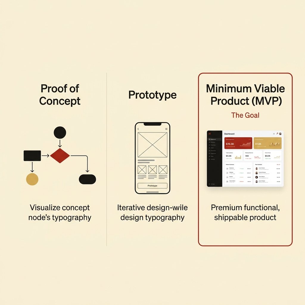 SaaS MVP comparison infographic in brand colors