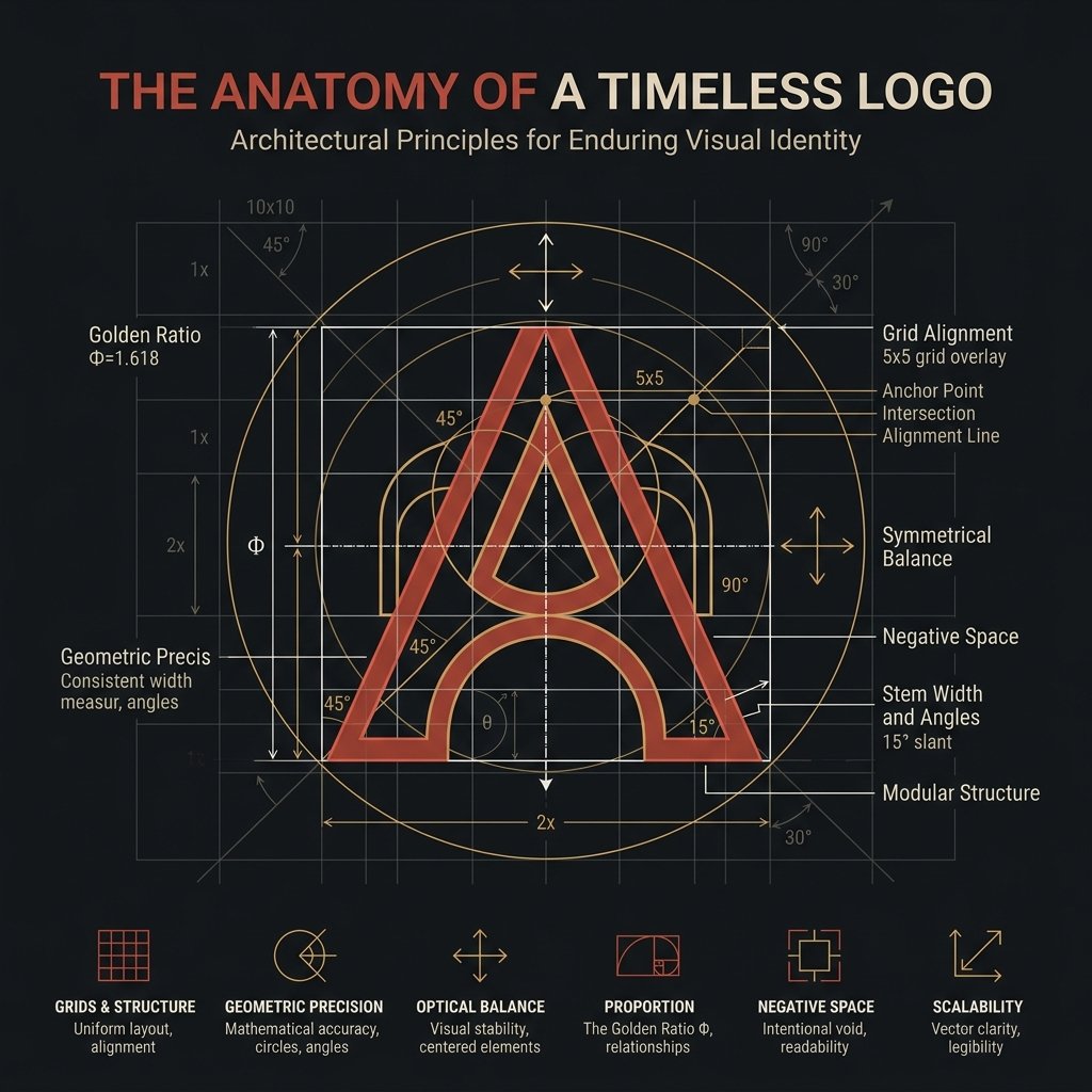 anatomy diagram showing micro-legibility of a 100 year logo design