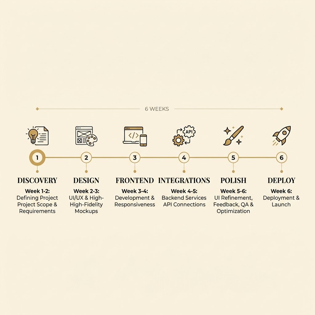 6-week MVP development sprint process timeline infographic